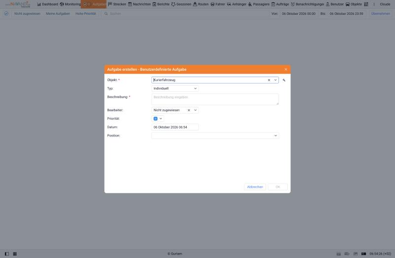 Dialog Aufgabe erstellen