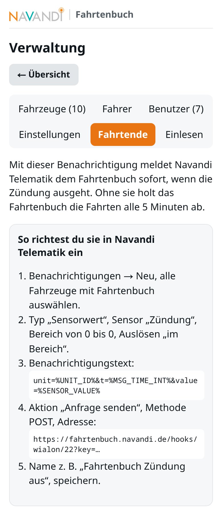 Verwaltung, Reiter Fahrtende